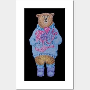 bear with gifts Posters and Art